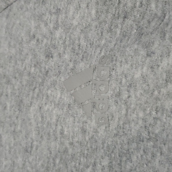 Adidas Hoodie Gray Black Three Stripe Large - Picture 2 of 10